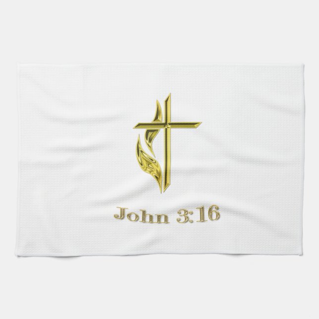 John 3:16 kökshandduk (Horisontell)