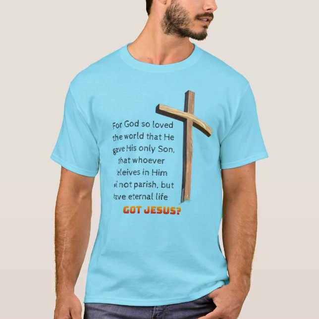 John 3:16 Kors T-Shirt (Framsida)