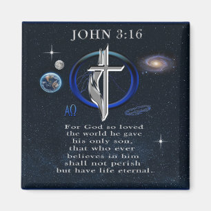 John 3:16 kristen magnet