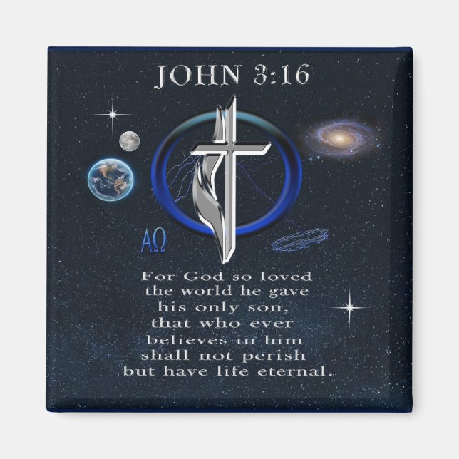 John 3:16 kristen  magnet (Framsidan)