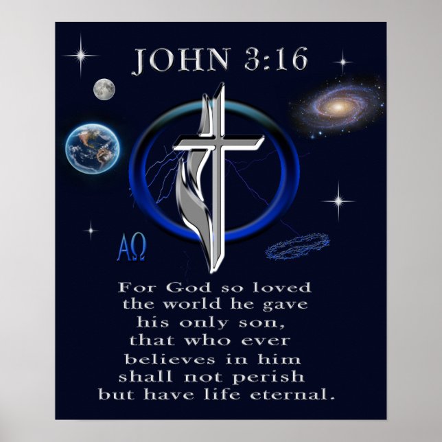 John 3:16 kristen  poster (Framsidan)
