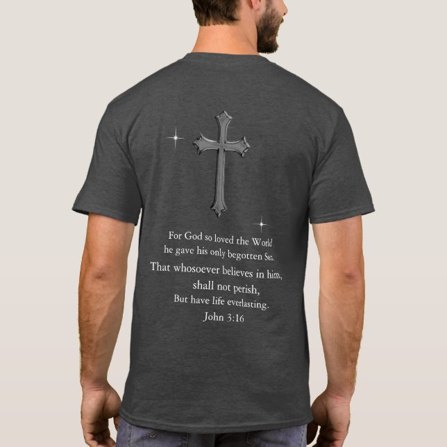 John 3:16 kristen t shirt (Baksida)