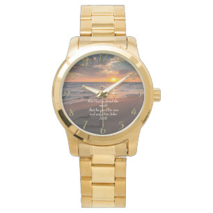 John 3:16 Kristet hopp hav med en solnedgång Armbandsur
