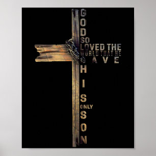 John 3_16 Kristet Kors Bibel Tröja Kristet Qu Poster