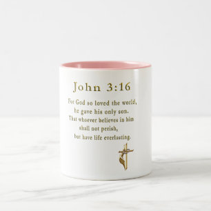 John 3:16 Kristian ger två-Tone kaffe mugg