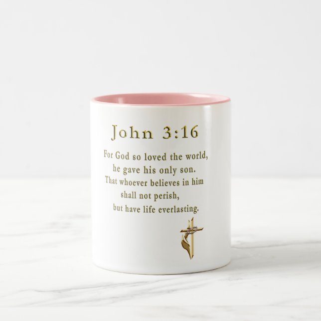 John 3:16 Kristian ger två-Tone kaffe mugg (Center)