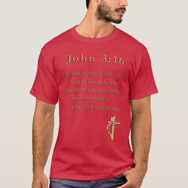 John 3:16 Kristian t-shirts (Framsida)