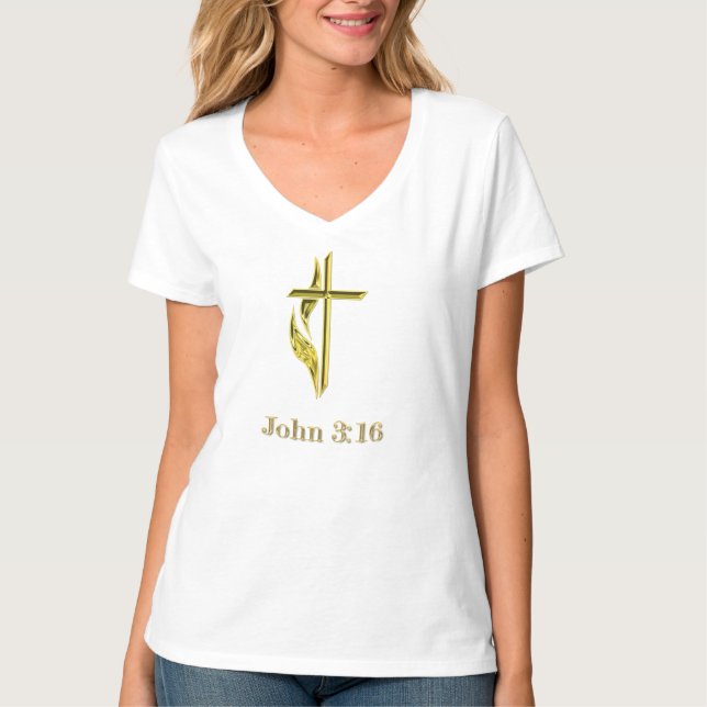 John 3:16 Kristian t-shirts (Framsida)