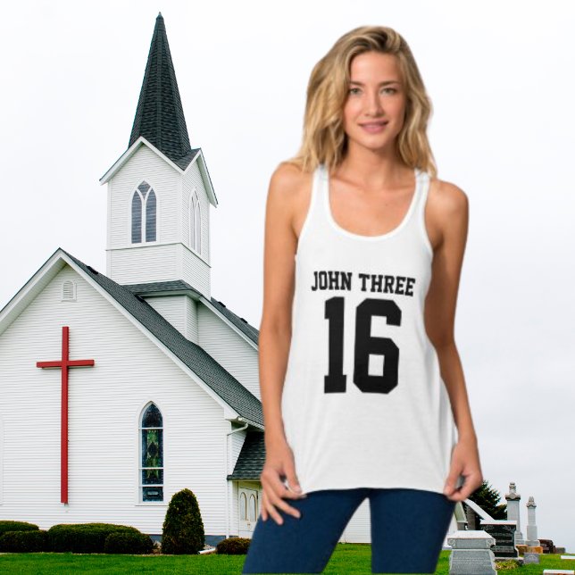 John 3:16 Kvinnor T-Shirt Linne Med Racerback (Skapare uppladdad)