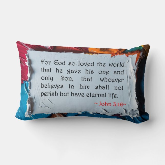 John 3:16 lumbarkudde (Baksida)