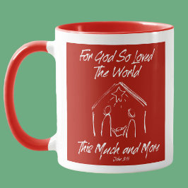 JOHN 3:16 MANGER MUGG - RED
