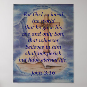John 3:16 med kor poster