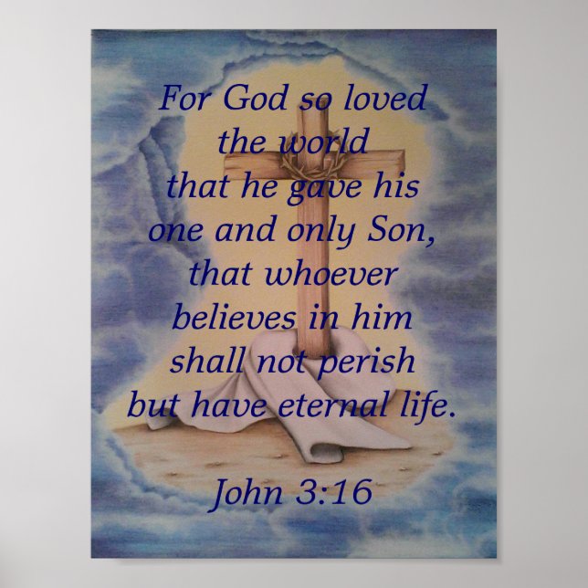 John 3:16 med kor poster (Framsidan)