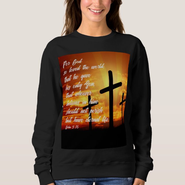 JOHN 3:16 MODERN BIBELVERS KRYSTEN PRESENT T SHIRT (Framsida)