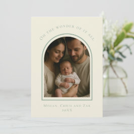 John 3:16 Modern Sage Elegant Arch Christmas Photo Julkort