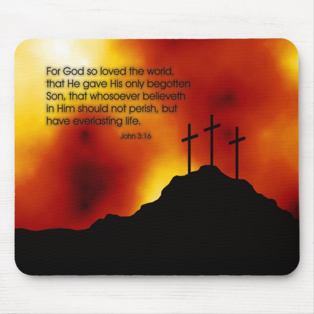 John 3:16 - mousepad musmatta (Framsidan)