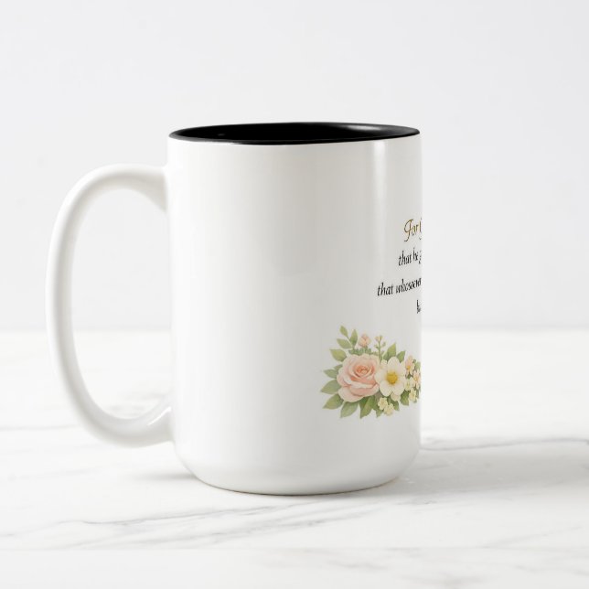 JOHN 3:16 MUG Två-Tonad MUGG (Vänster)