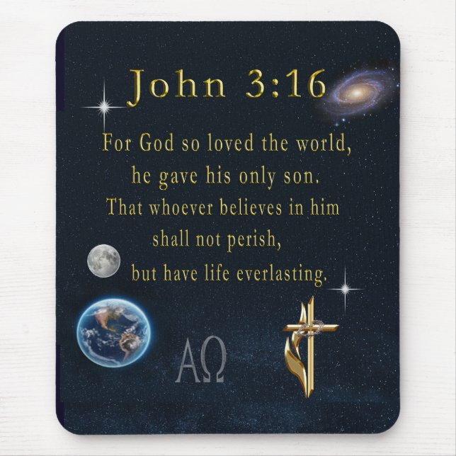John 3:16 musmatta (Framsidan)