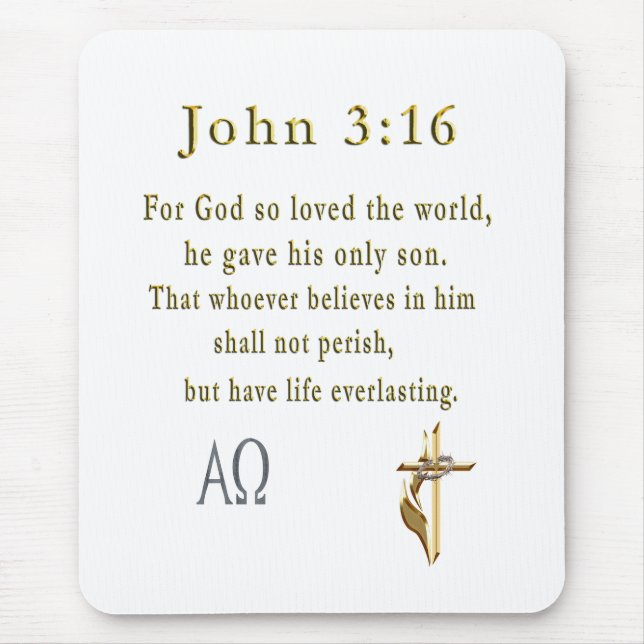 John 3:16 musmatta (Framsidan)