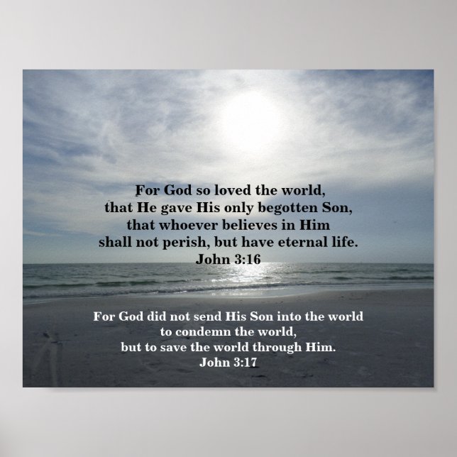 JOHN 3:16 och JOHN 3:17 Poster (Framsidan)