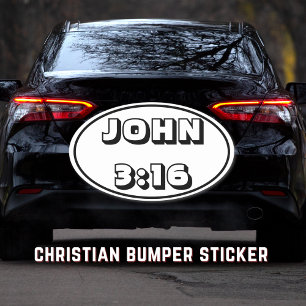 John 3:16 Oval Sticker Ovalt Klistermärke