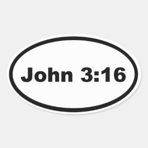 John 3:16 ovalt klistermärke