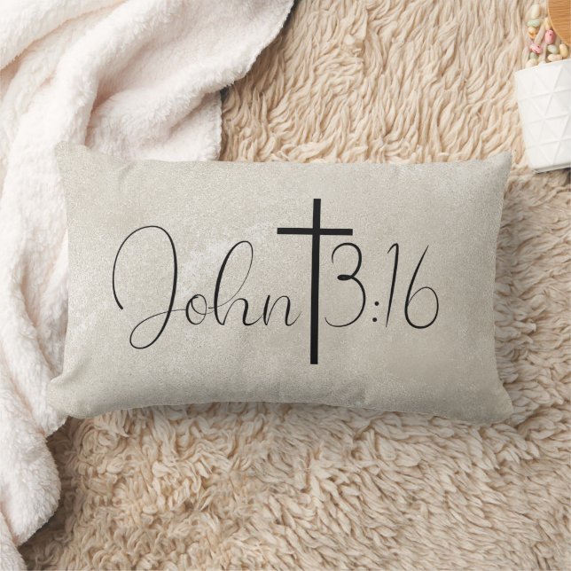 John 3:16 Pearl Background inspirational Pillow Lumbarkudde (Filt)