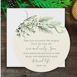 John 3:16 Personalized Christian Modern Christmas Julkort