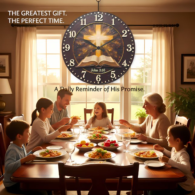 John 3:16 Radiant Scripture Stor Klocka (Skapare uppladdad)