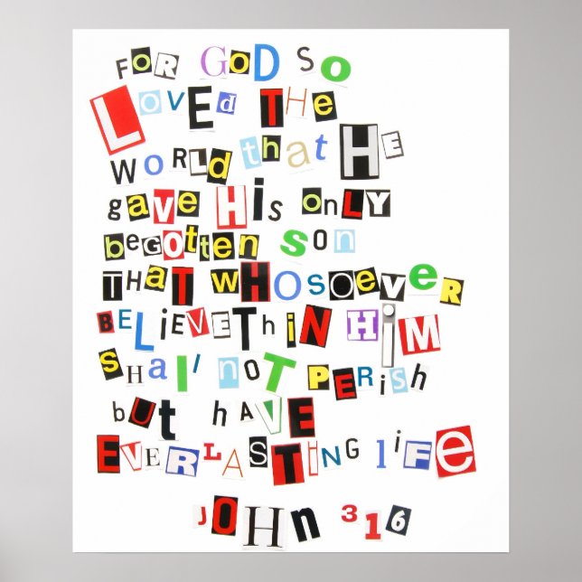 John 3:16 Ransom Note Poster (Framsidan)