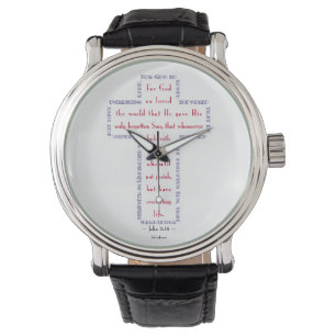 John 3:16 Red, White and Blue Kor Armbandsur