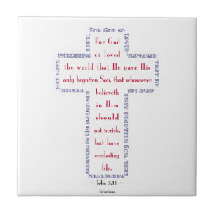 John 3:16 Red, White and Blue Kor Kakelplatta