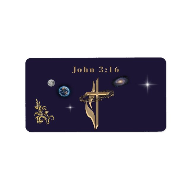 John 3:16 Returadressetiketter Adressetikett (Framsidan)
