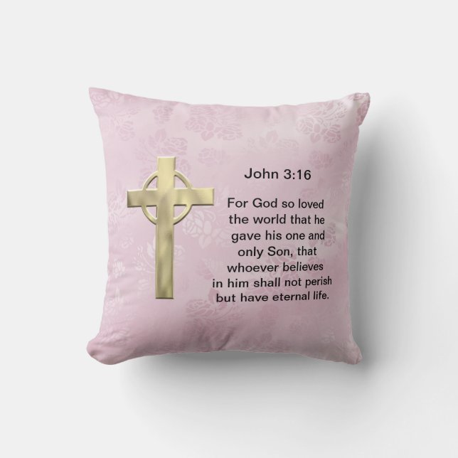 John 3:16 (rosor) kudde (Framsida)