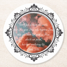 John 3:16 Rund Papper Underlägg