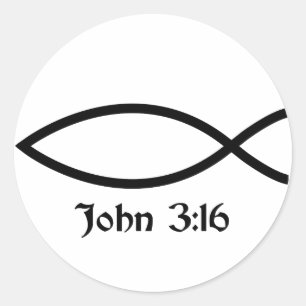 John 3:16 runt klistermärke