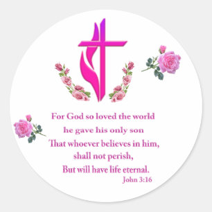 John 3:16 runt klistermärke
