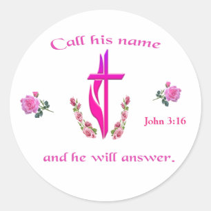 John 3:16 runt klistermärke