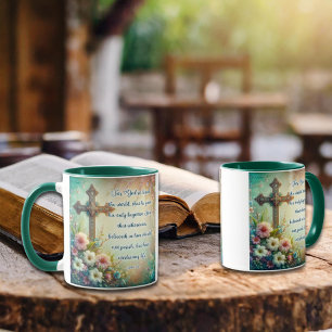 John 3:16 Scripture Kor Blommigt Christian Mugg