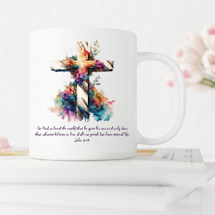 John 3:16 Scripture Kor Christian Bible Verse Kaffemugg