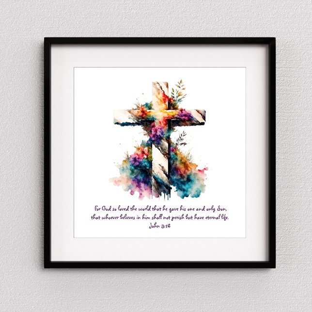 John 3:16 Scripture Kor Christian Bible Verse Poster (Skapare uppladdad)