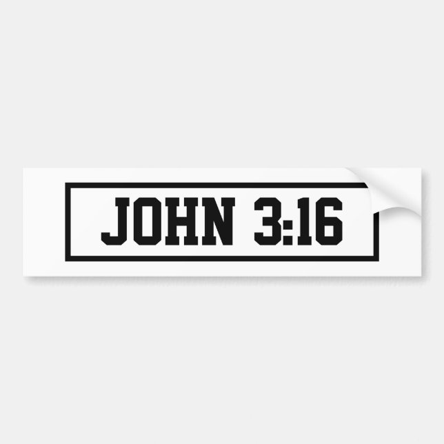 John 3:16 Simple Modern Black and White Christian Bildekal (Framsidan)