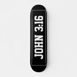 John 3:16 Simple Modern Black and White Christian Mini Skateboard Bräda 18,5 Cm