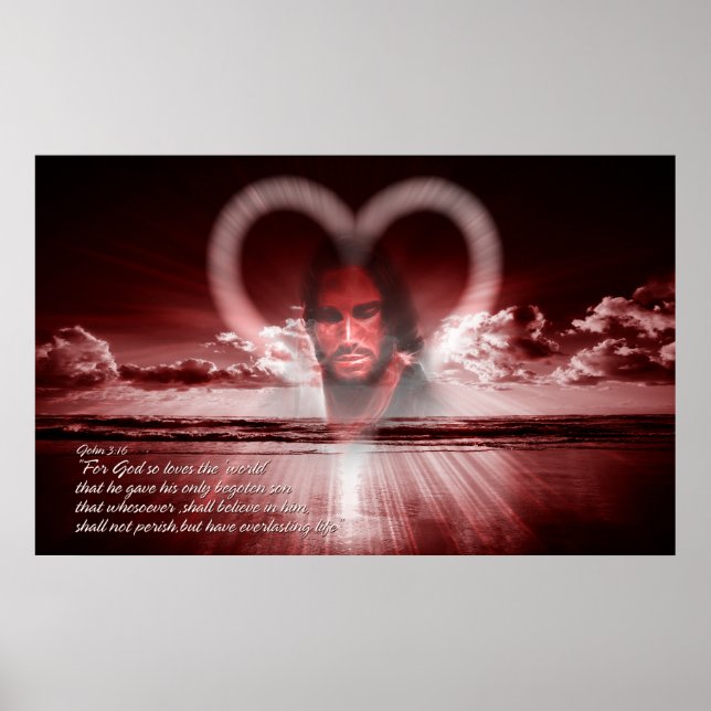 John 3:16 Skriv ut Poster (Framsidan)