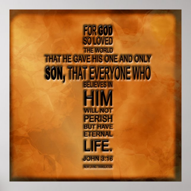 John 3:16 Skriv ut Poster (Framsidan)