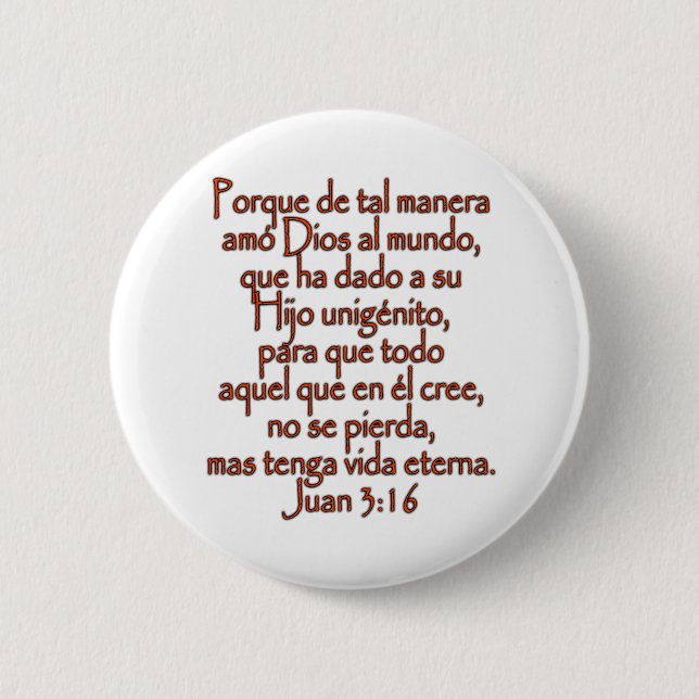 John 3:16 Spanska Knapp (Framsida)