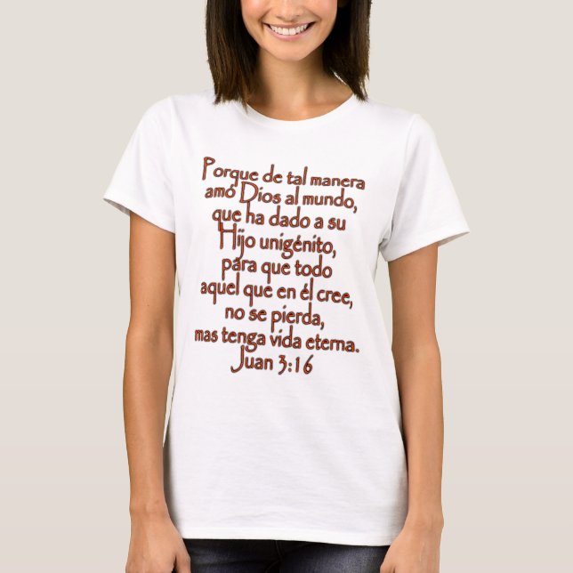 John 3:16 Spanska Tee (Framsida)