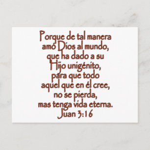 John 3:16 Spanska Vykort