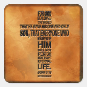 John 3:16 Sticker Fyrkantigt Klistermärke