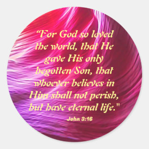John 3:16 Sticker Runt Klistermärke